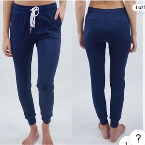 ZYIA Active Cozy Jogger Sweatpants Navy Blue